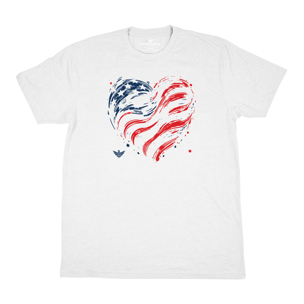 "Flag Heart" White T-Shirt
