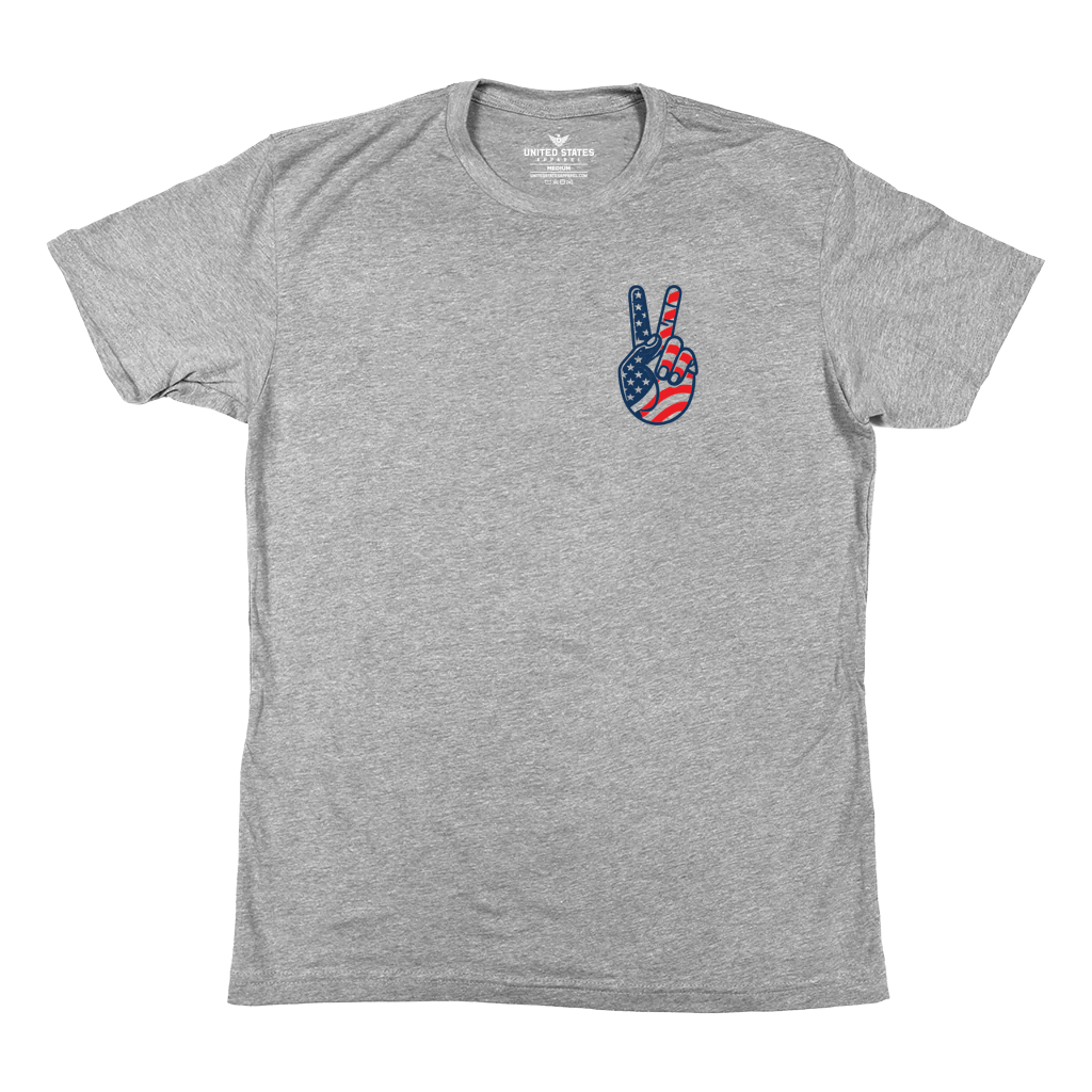 "Flag Peace" Heather Grey T-Shirt