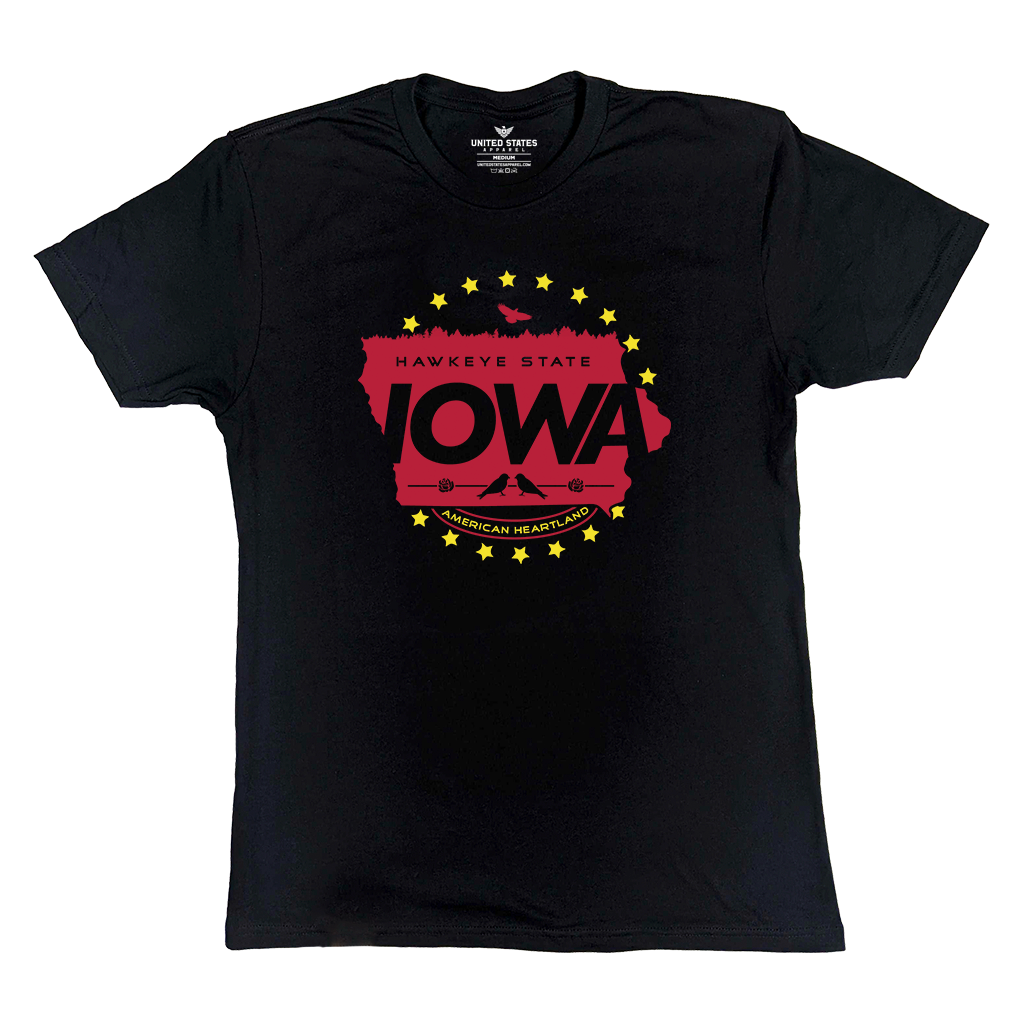 "Iowa" Black T-Shirt