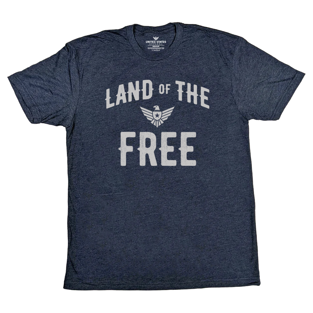 "LAND OF THE FREE" Heather Navy T-Shirt