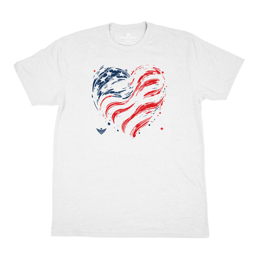 "Flag Heart" White T-Shirt