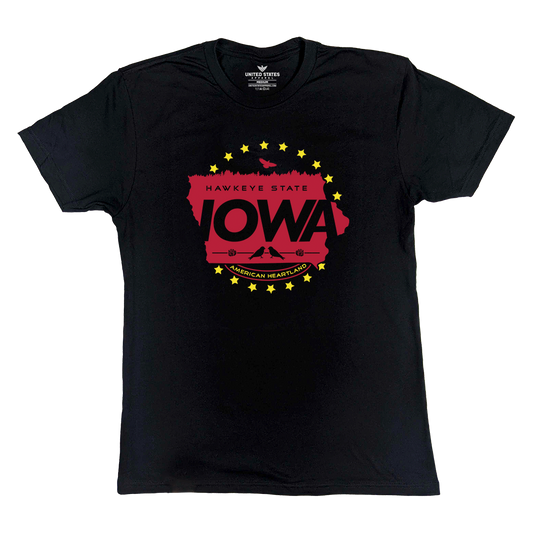 "Iowa" Black T-Shirt