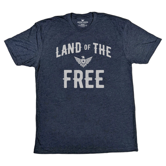 "LAND OF THE FREE" Heather Navy T-Shirt